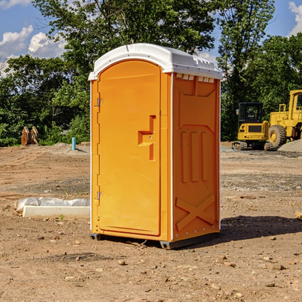 how often are the portable restrooms cleaned and serviced during a rental period in Hannaford ND